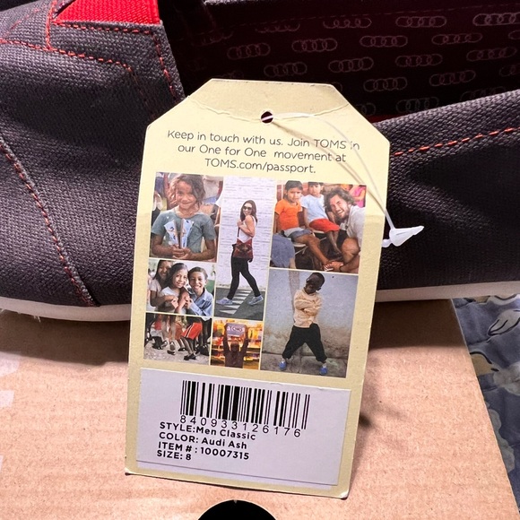 Toms Men Classic Audi Ash New in Box
Size 8 Limited Edition  Gray NWT - Picture 12 of 15